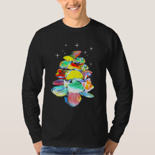 Aquarium Fish kerstboom Cichlids Gouramis Flo T-shirt