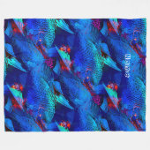 Aquarium Fish Playful Pattern in Aqua Vivid Blue Fleece Deken (Voorkant (Horizontaal))
