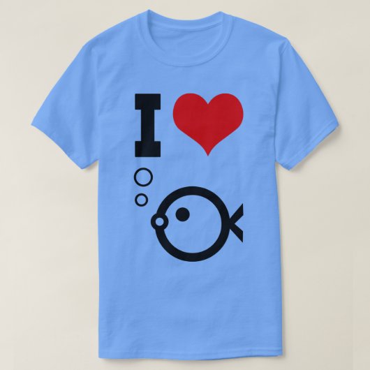 Aquarium I houdt van vis T-shirt (Design voorkant)