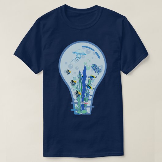 aquarium in de lamp t-shirt (Design voorkant)