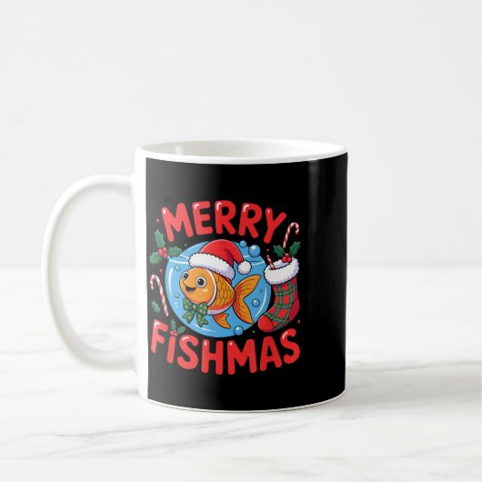Aquarium Lover Trocal Fiank Christmas Merry Fishma Koffiemok (Links)