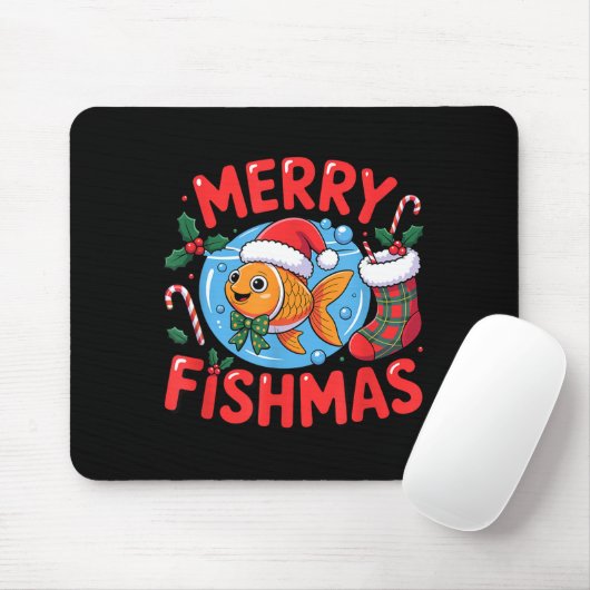 Aquarium Lover Trocal Fiank Christmas Merry Fishma Muismat (Met muis)