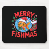 Aquarium Lover Trocal Fiank Christmas Merry Fishma Muismat (Voorkant)