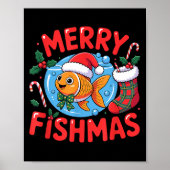 Aquarium Lover Trocal Fiank Christmas Merry Fishma Poster (Voorkant)