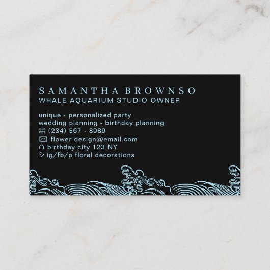 Aquarium Mermaid Tail Visitekaartje (Achterkant)