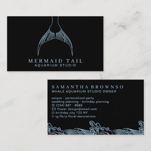 Aquarium Mermaid Tail Visitekaartje (Voorkant / Achterkant)
