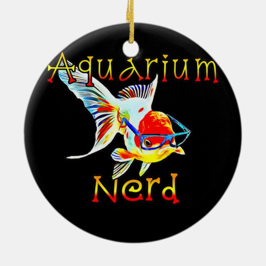 Aquarium Nerd Oranda Goldfish Tank Keepers Keramisch Ornament (Achterkant)