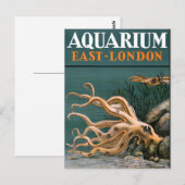 Aquarium Octopus Vintage Poster teruggezet Briefkaart (Voorkant / Achterkant)