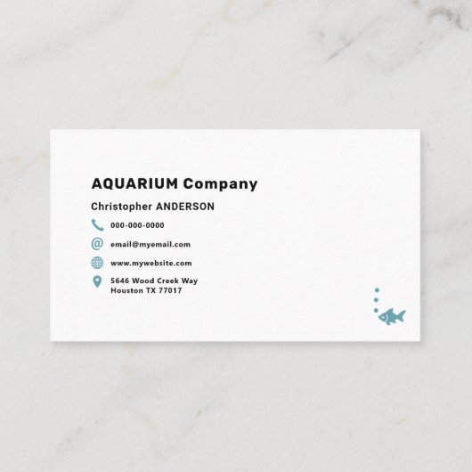 Aquarium onderhoud en installatie visitekaartje (Achterkant)