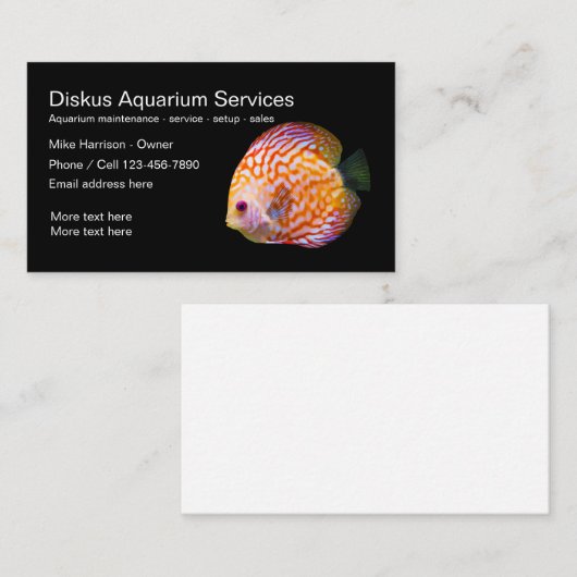 Aquarium-onderhoud en -service visitekaartje (Voorkant / Achterkant)
