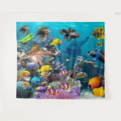 Aquarium onderwater Scene Fish met haai  Wandkleed (Voorkant (horizontaal))