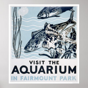 Aquarium Phildadelphia 1937 WPA Poster