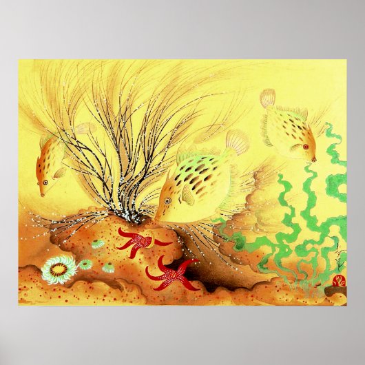 Aquarium Puffer Fish Ono Bakufu 1941 Poster (Voorkant)