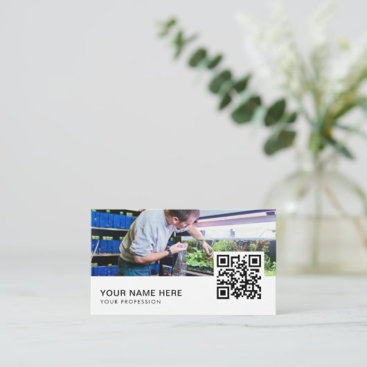 Aquarium Reiniging QR-code Visitekaartje (Staand voorkant)