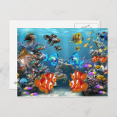 Aquarium Sealife Style Briefkaart (Voorkant / Achterkant)