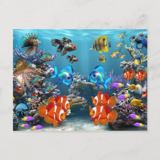 Aquarium Sealife Style Briefkaart (Voorkant)