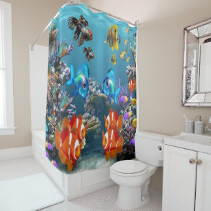 Aquarium Sealife Style Douchegordijn