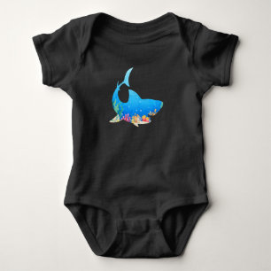 Aquarium Shark, kleurrijk, grappig cadeau Romper