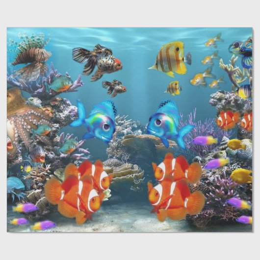 Aquarium-stijl Cadeaupapier (Vlak)