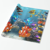 Aquarium-stijl Cadeaupapier (Uitgerold)