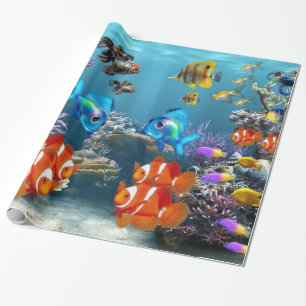Aquarium-stijl Cadeaupapier