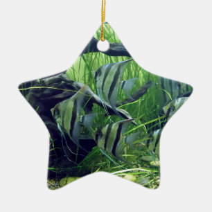 Aquarium Striped Fish Keramisch Ornament