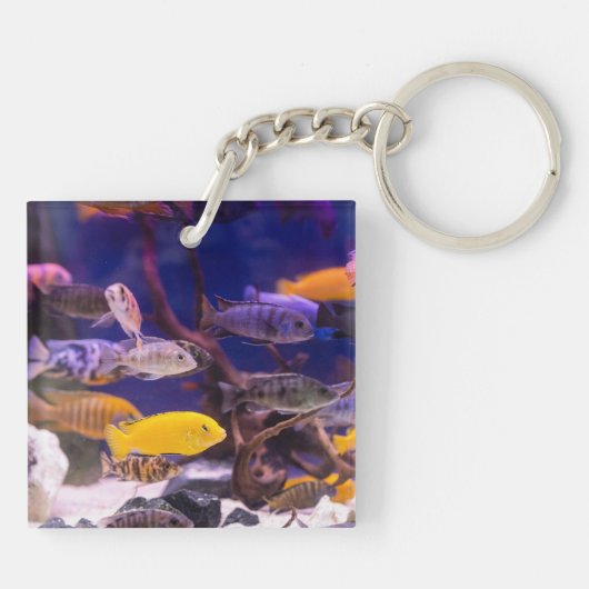 Aquarium Thema Fish Tank Sleutelhanger (Achterkant)