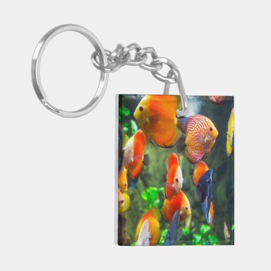 Aquarium Thema Fish Tank Sleutelhanger (Voorkant Links)