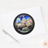 Aquarium Tropische vis en koraal Ronde Sticker (Envelop)