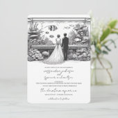 Aquarium Wedding Kaart (Staand voorkant)