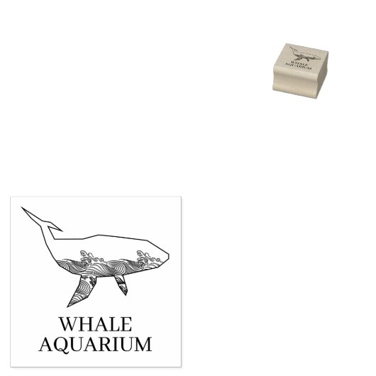 Aquarium Whale Rubberstempel (Gestempeld)
