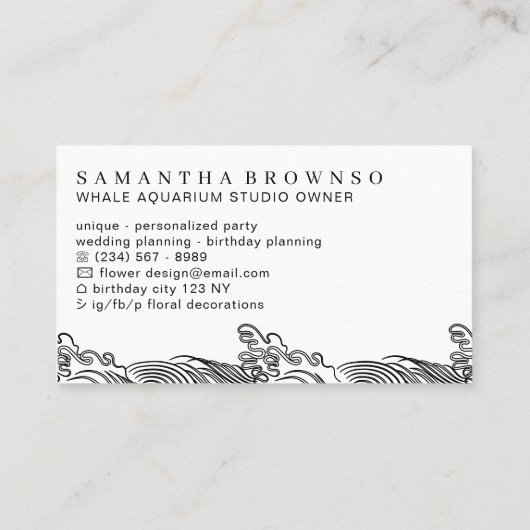 Aquarium Whale Visitekaartje (Achterkant)