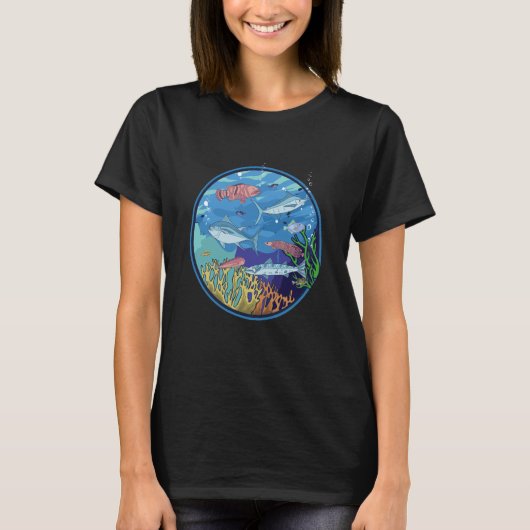 Aquarium with fish and aquatic plants marine fish t-shirt (Voorkant)