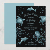 Aquarium Zee Life Kinder Oceaan Verjaardagsfeest Kaart (Voorkant / Achterkant)