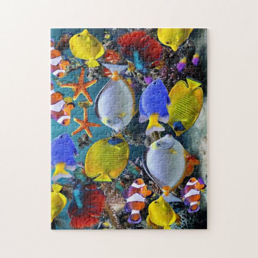 aquariumtropische visserij legpuzzel (Verticaal)