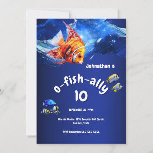 Aquariumvis zeemansfeest jongens thema kaart