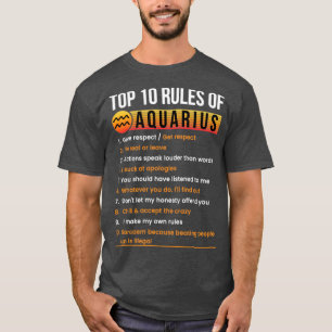 Aquarius 10 Rules Traits Facts Horoscope Zodiac Si T-shirt