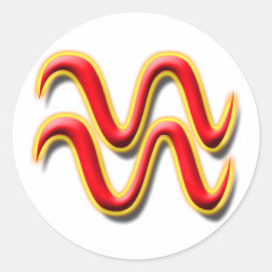 Aquarius #1 ronde sticker