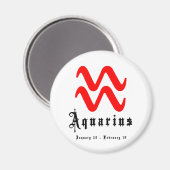 Aquarius, 20 januari - 18 februari magneet (Voorkant / Achterkant)
