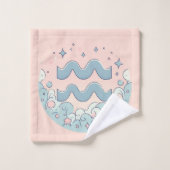 AQUARIUS, abstract ontwerp van het sterrenbeeld, Bad Handdoek (Wasdoekje)