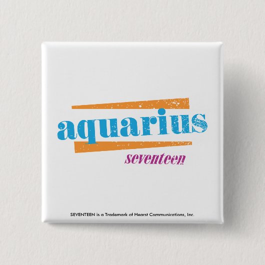 Aquarius Aqua Vierkante Button 5,1 Cm (Voorkant)