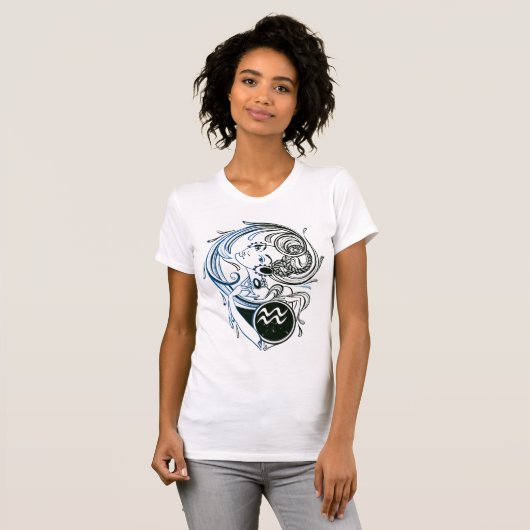 Aquarius Art Deco Lady T-shirt (Voorkant volledig)