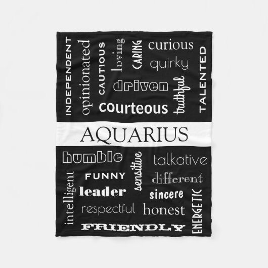 Aquarius Astrological Fleece Deken (Voorkant)