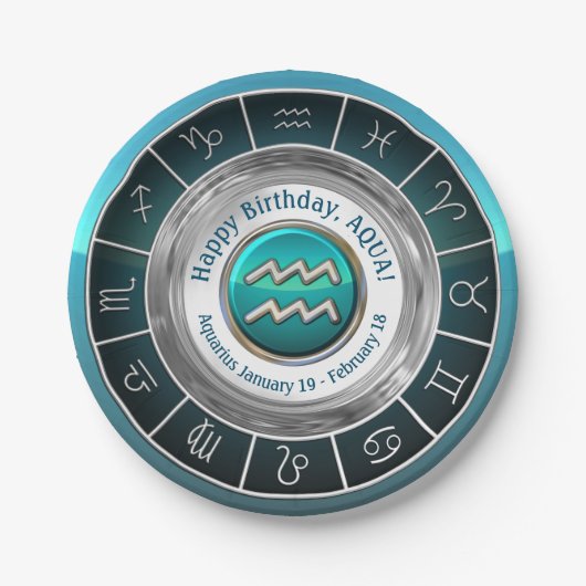 Aquarius Astrological Sign Paper Borden Papieren Bordje (Voorkant)