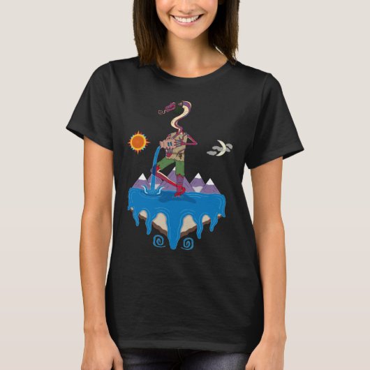 Aquarius Astrology Cosmic Trippy T-shirt (Voorkant)