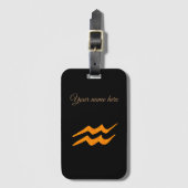 Aquarius Astrology Sign. Bagagelabel (Voorkant (verticaal))