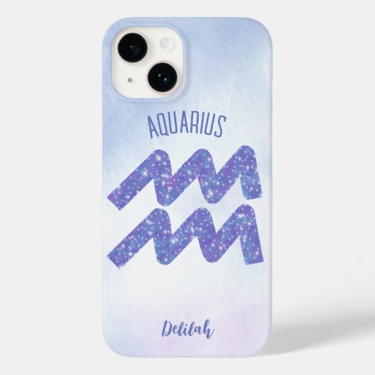  Aquarius Astrology Sign Speciaal Paars Case-Mate iPhone Case (Achterkant)