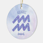 Aquarius Astrology Sign Speciaal Paars Keramisch Ornament (Links)