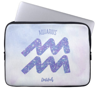  Aquarius Astrology Sign Speciaal Paars Laptop Sleeve