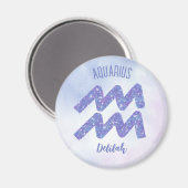  Aquarius Astrology Sign Speciaal Paars Magneet (Voorkant / Achterkant)